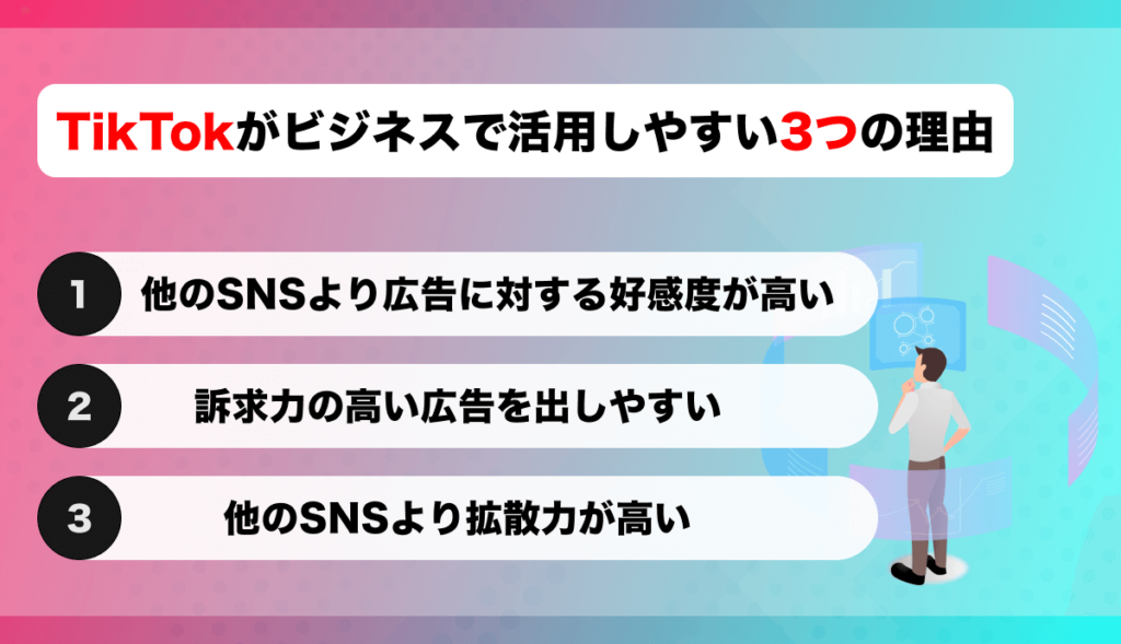 TikTokがビジネスで活用しやすい3つの理由